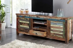 Riess-Ambiente Mehr...|Tv- & Lowboards > Einzigartiges TV-Board JAKARTA 150cm bunt recyceltes Massivholz