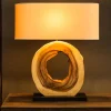 Riess-Ambiente Mehr...|Mehr... > Einzigartige Tischlampe ORGANIC ARTWORK 65cm natur creme weiß Regenbaum mit Leinenschirm