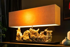 Riess-Ambiente Mehr...|Mehr... > Einzigartige Treibholz Tischlampe PURE UNIQUE 80cm beige mit Leinenschirm