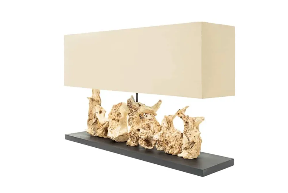Riess-Ambiente Mehr...|Mehr... > Einzigartige Treibholz Tischlampe PURE UNIQUE 80cm beige mit Leinenschirm