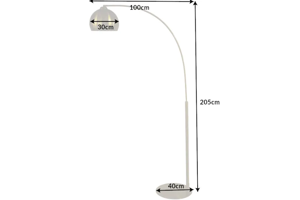 Riess-Ambiente Goldene Möbel|Retro Möbel > Elegante Bogenlampe LOUNGE DEAL 205cm gold Stehlampe