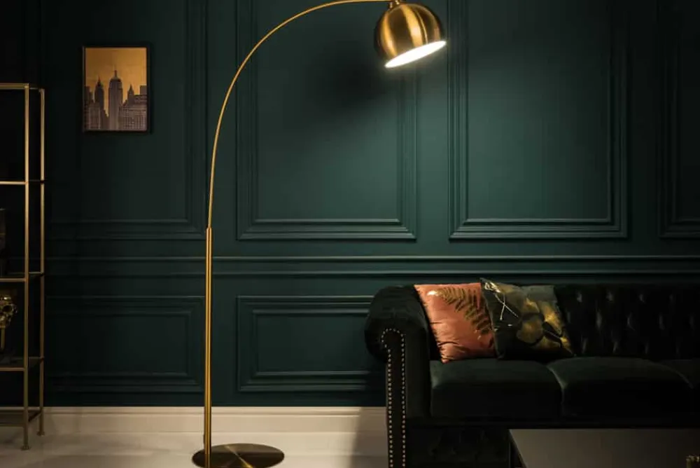 Riess-Ambiente Goldene Möbel|Retro Möbel > Elegante Bogenlampe LOUNGE DEAL 205cm gold Stehlampe