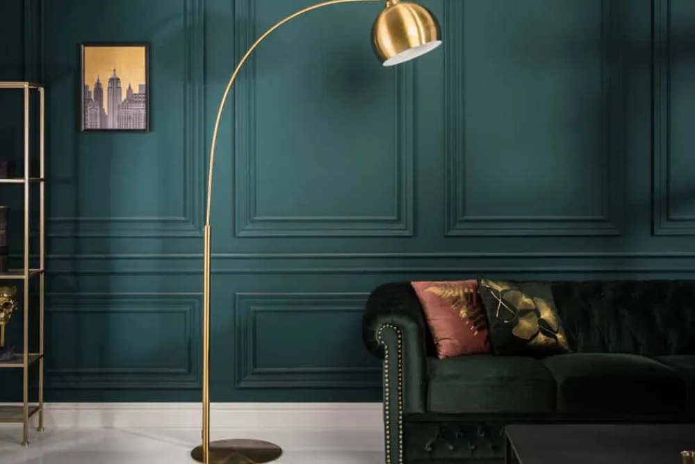 Riess-Ambiente Goldene Möbel|Retro Möbel > Elegante Bogenlampe LOUNGE DEAL 205cm gold Stehlampe