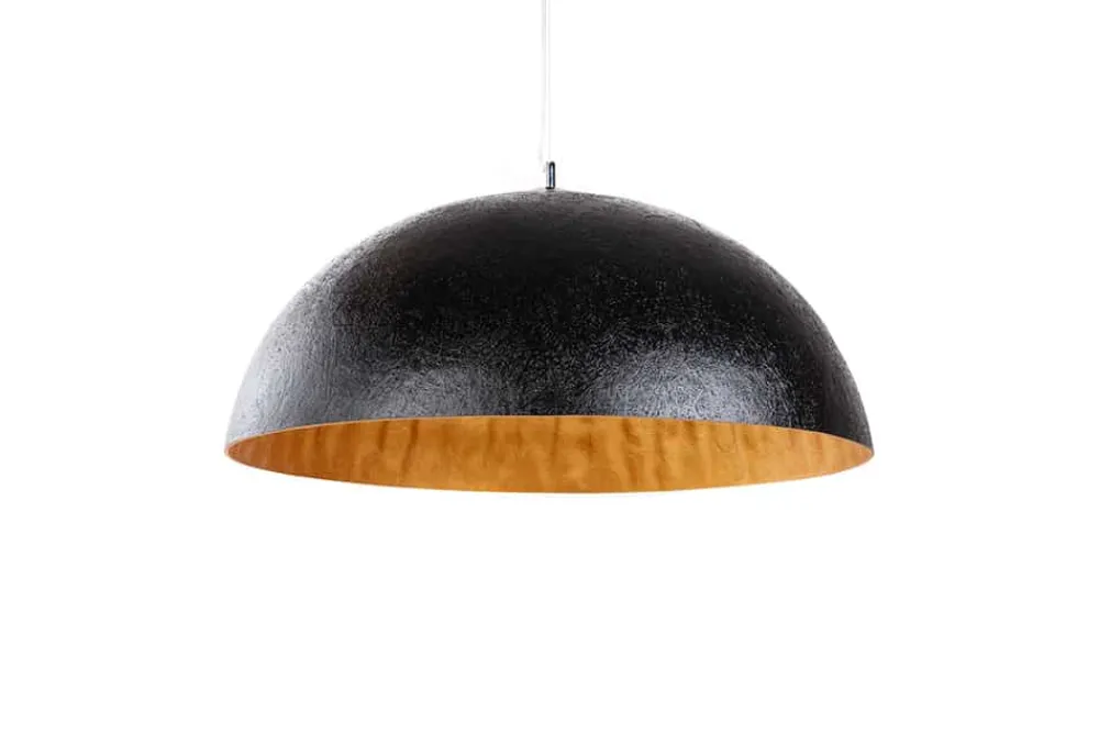 Riess-Ambiente Goldene Möbel|Hängelampen > Elegante Design Hängeleuchte GLOW 70cm schwarz gold Hängelampe
