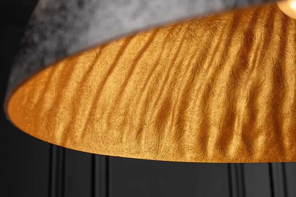 Riess-Ambiente Goldene Möbel|Hängelampen > Elegante Design Hängeleuchte GLOW 70cm schwarz gold Hängelampe