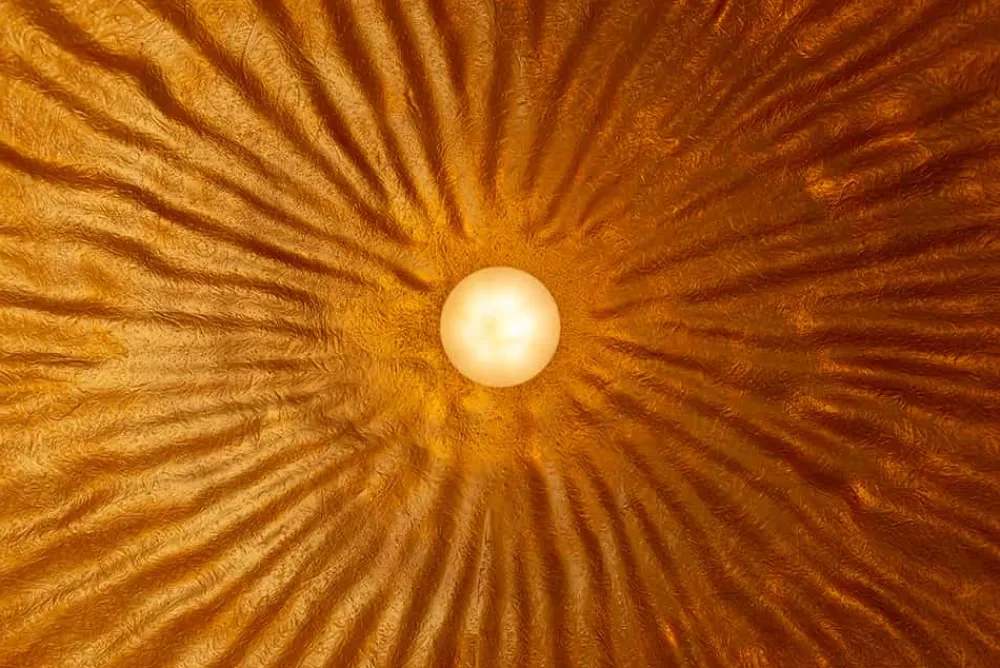 Riess-Ambiente Goldene Möbel|Hängelampen > Elegante Design Hängeleuchte GLOW 70cm schwarz gold Hängelampe