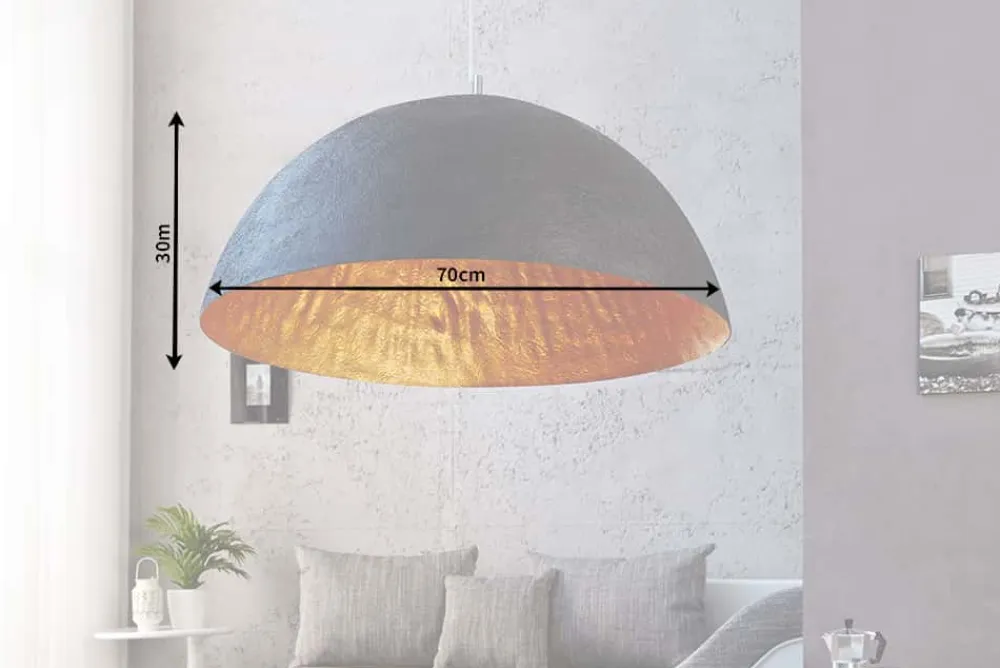 Riess-Ambiente Goldene Möbel|Hängelampen > Elegante Design Hängeleuchte GLOW 70cm schwarz gold Hängelampe
