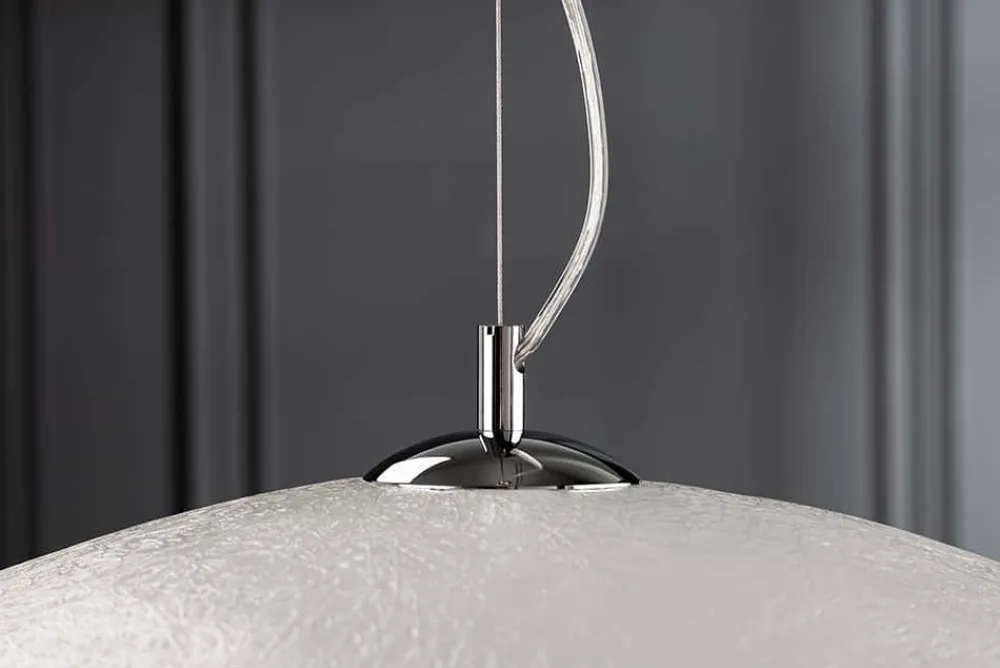 Riess-Ambiente Hängelampen > Elegante Design Hängeleuchte GLOW 70cm weiß silber Hängelampe
