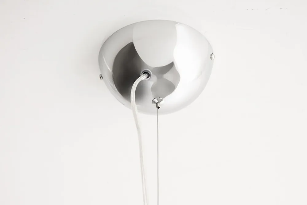 Riess-Ambiente Hängelampen > Elegante Design Hängeleuchte GLOW 70cm weiß silber Hängelampe