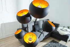 Riess-Ambiente Goldene Möbel|Retro Möbel > Elegante Design Stehlampe MAGMA 170cm schwarz gold Stehleuchte