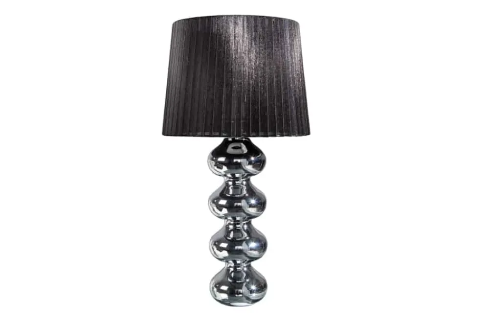 Riess-Ambiente Tischlampen > Elegante Design Tischlampe MIA 60cm silber Tischleuchte Stoffschirm