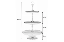 Riess-Ambiente Etageren & Tabletts > Elegante Etagere ORIENT 65cm silber im Wild Hammerschlag Design mit drei Etagen
