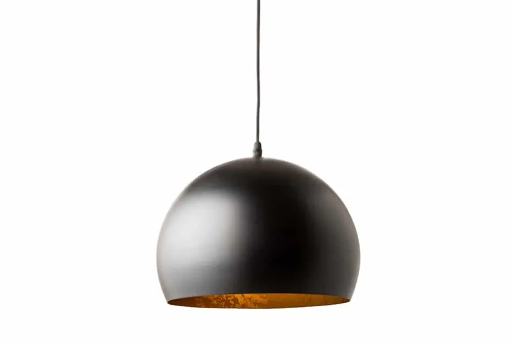 Riess-Ambiente Goldene Möbel|Hängelampen > Elegante Hängelampe BLACK GOLDEN BALL 30cm schwarz mit Blattgoldoptik