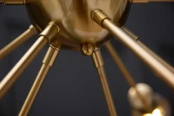 Riess-Ambiente Goldene Möbel|Hängelampen > Elegante Hängelampe SPUTNIK 87cm gold mit 14 Leuchtarmen