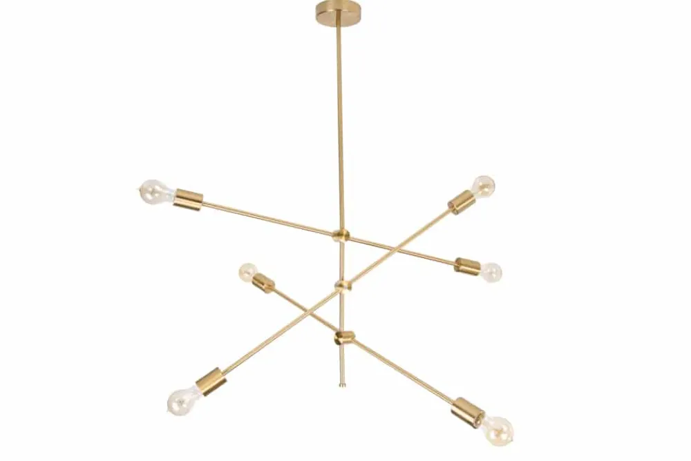 Riess-Ambiente Goldene Möbel|Hängelampen > Elegante Hängelampe VARIATION 128cm gold mit sechs schwenkbaren Leuchten