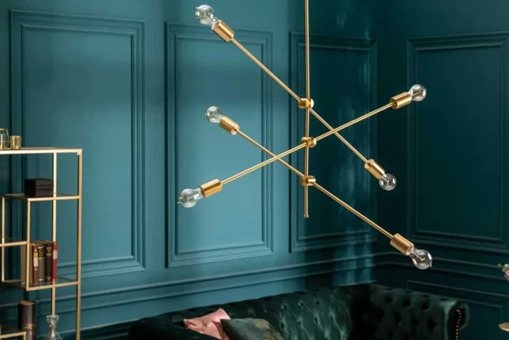 Riess-Ambiente Goldene Möbel|Hängelampen > Elegante Hängelampe VARIATION 128cm gold mit sechs schwenkbaren Leuchten