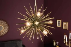 Riess-Ambiente Goldene Möbel|Hängelampen > Elegante Hängeleuchte SUNLIGHT 50cm matt gold Hängelampe