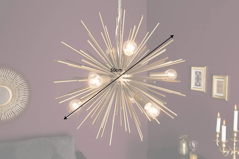 Riess-Ambiente Goldene Möbel|Hängelampen > Elegante Hängeleuchte SUNLIGHT 50cm matt gold Hängelampe