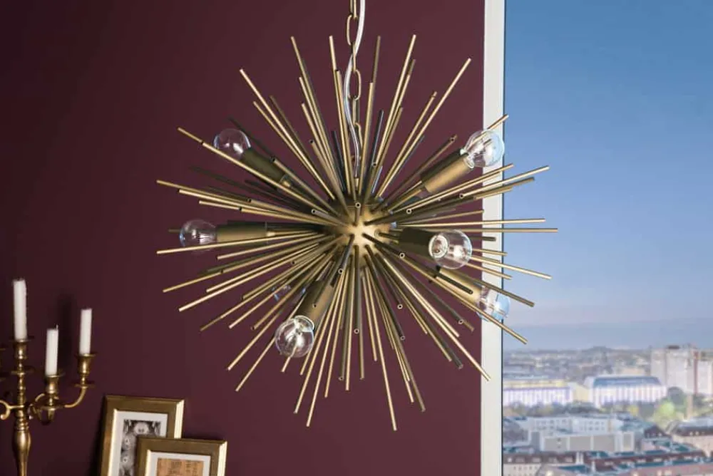 Riess-Ambiente Goldene Möbel|Hängelampen > Elegante Hängeleuchte SUNLIGHT 50cm matt gold Hängelampe