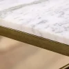 Riess-Ambiente Goldene Möbel|Couchtische & Truhen > Eleganter Couchtisch DIAMOND 70cm weiß messing mit Marmorplatte