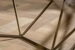 Riess-Ambiente Goldene Möbel|Couchtische & Truhen > Eleganter Couchtisch DIAMOND 70cm weiß messing mit Marmorplatte