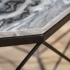 Riess-Ambiente Couchtische & Truhen > Eleganter Couchtisch DIAMOND 70cm grau schwarz mit Marmorplatte