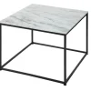 Riess-Ambiente Couchtische & Truhen > Eleganter Couchtisch ELEMENTS 50cm weiß mit polierter Marmor-Platte