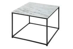 Riess-Ambiente Couchtische & Truhen > Eleganter Couchtisch ELEMENTS 50cm weiß mit polierter Marmor-Platte