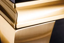 Riess-Ambiente Couchtische & Truhen > Eleganter Couchtisch MODERN BAROCK 100cm schwarz Opalglas goldene Beine