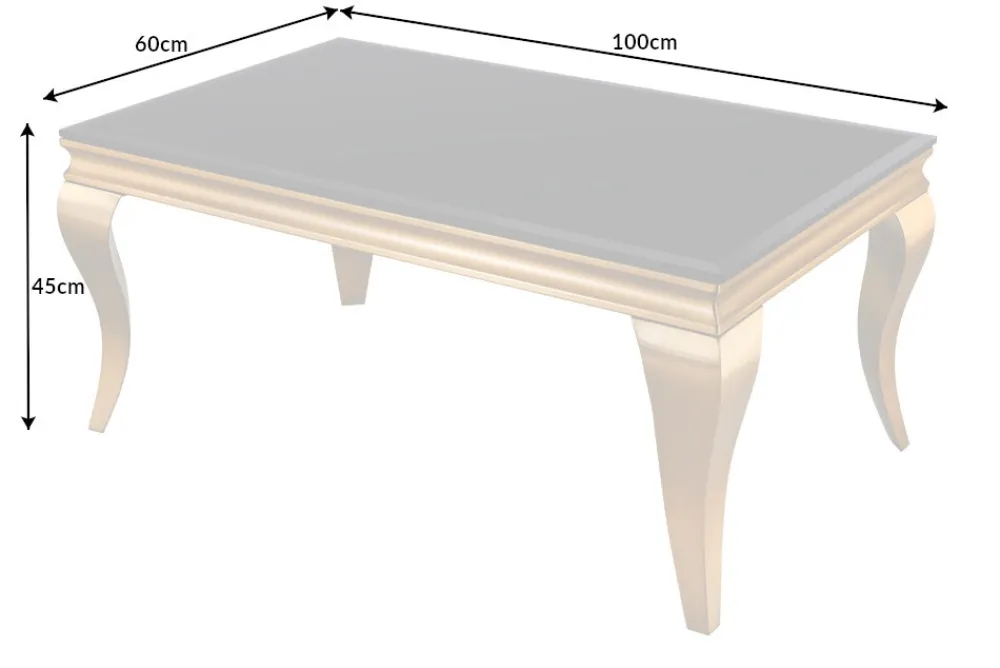 Riess-Ambiente Couchtische & Truhen > Eleganter Couchtisch MODERN BAROCK 100cm schwarz Opalglas goldene Beine