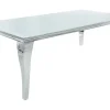 Riess-Ambiente Esstische > Eleganter Design Esstisch MODERN BAROCK 180cm weiß Edelstahl Opalglas Tischplatte
