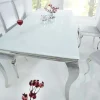 Riess-Ambiente Esstische > Eleganter Design Esstisch MODERN BAROCK 200cm weiß Edelstahl Opalglas Tischplatte