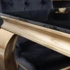 Riess-Ambiente Esstische > Eleganter Design Esstisch MODERN BAROCK 200cm schwarz gold Edelstahl Opalglas Tischplatte