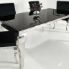 Riess-Ambiente Esstische > Eleganter Design Esstisch MODERN BAROCK 200cm schwarz Edelstahl Opalglas Tischplatte