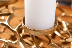 Riess-Ambiente Goldene Möbel|Kerzenständer > Eleganter Kerzenhalter ABSTRACT 38cm gold Kranz aus Ästen für 4 Kerzen