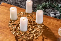 Riess-Ambiente Goldene Möbel|Kerzenständer ><noscript><img width=