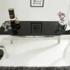 Riess-Ambiente Konsolentische > Eleganter Konsolentisch MODERN BAROCK 145cm schwarz Opalglas Edelstahlbeine