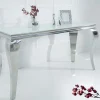 Riess-Ambiente Konsolentische > Eleganter Konsolentisch MODERN BAROCK 145cm weiß Opalglas Edelstahlbeine