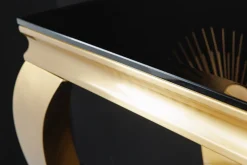 Riess-Ambiente Konsolentische > Eleganter Konsolentisch MODERN BAROCK 145cm schwarz gold Opalglas Edelstahlbeine