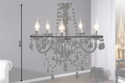 Riess-Ambiente Hängelampen|Kronleuchter & Lüster > Eleganter Kronleuchter BLACK CRYSTAL 55cm schwarz Acryl 5-armig Lüster
