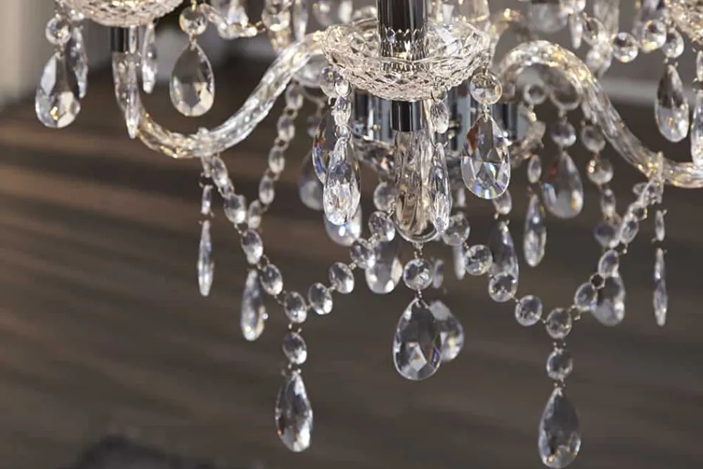 Riess-Ambiente Hängelampen|Kronleuchter & Lüster > Eleganter Kronleuchter CRYSTAL 55cm klar Acryl 5-armig Lüster