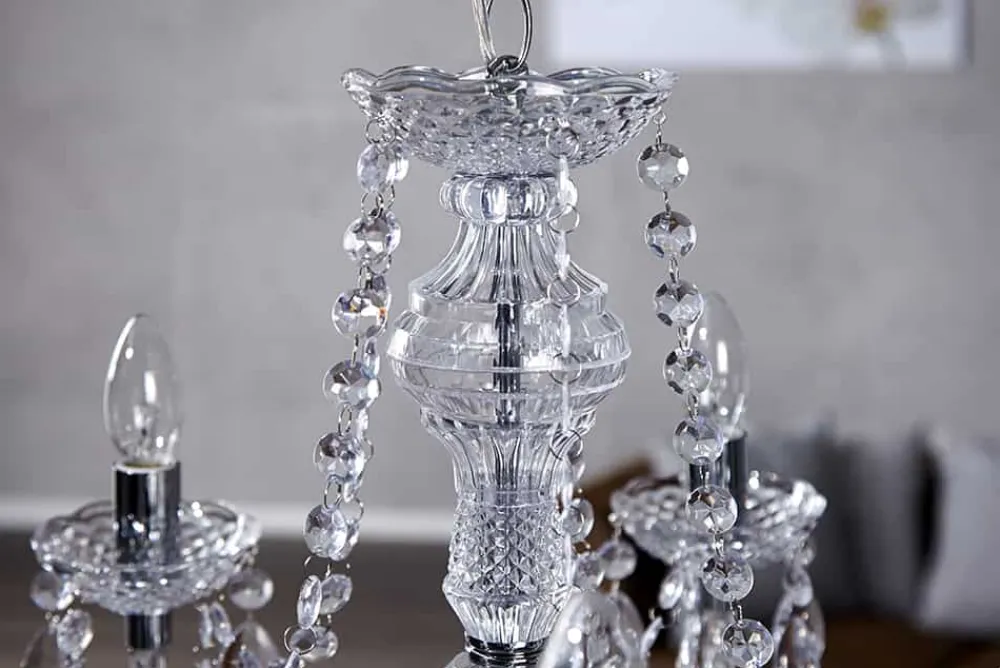 Riess-Ambiente Hängelampen|Kronleuchter & Lüster > Eleganter Kronleuchter CRYSTAL 55cm klar Acryl 5-armig Lüster