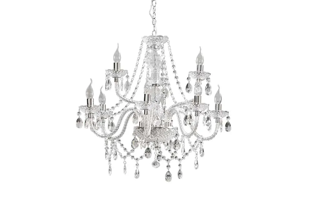 Riess-Ambiente Hängelampen|Kronleuchter & Lüster > Eleganter Kronleuchter CRYSTAL 75cm klar Acryl 9-armig Lüster