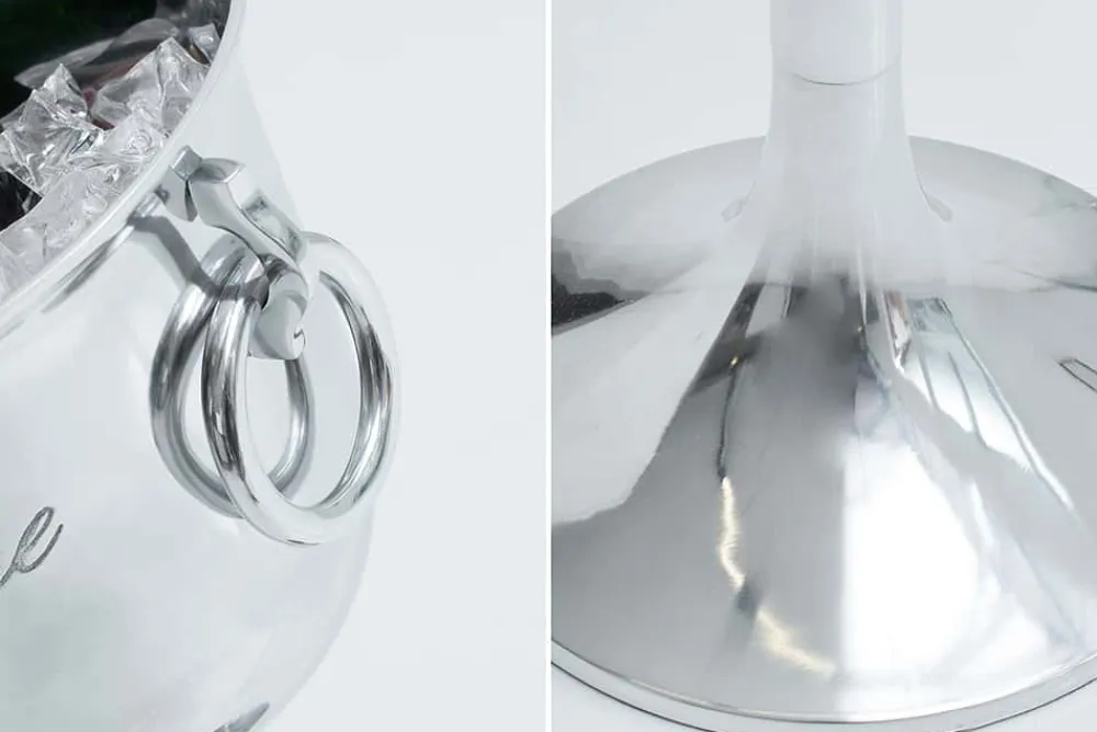 Riess-Ambiente Dekoration > Eleganter Sektkühler CHAMPAGNE 75cm silber poliert Flaschenkühler