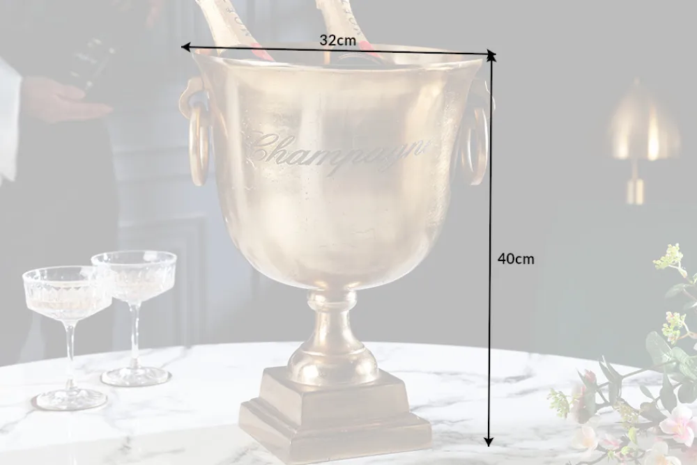 Riess-Ambiente Dekoration|Goldene Möbel > Eleganter Sektkühler CHAMPAGNE 40cm gold Flaschenkühler