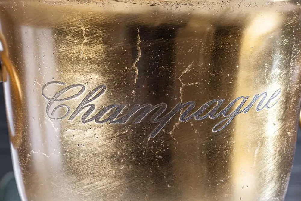 Riess-Ambiente Dekoration|Goldene Möbel > Eleganter Sektkühler CHAMPAGNE 40cm gold Flaschenkühler