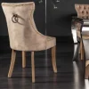 Riess-Ambiente Stühle|Samt Möbel > Eleganter Stuhl CASTLE coffee Samt Landhausstil mit Komfortgriff