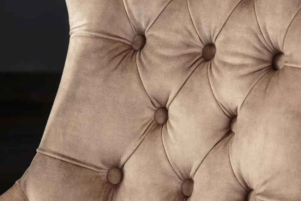 Riess-Ambiente Stühle|Samt Möbel > Eleganter Stuhl CASTLE coffee Samt Landhausstil mit Komfortgriff