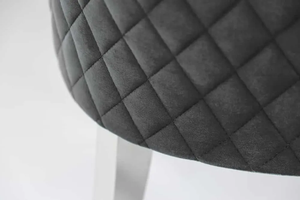 Riess-Ambiente Stühle|Samt Möbel > Eleganter Stuhl CASTLE DELUXE grau Samt Löwenkopf Chesterfield Design Esszimmerstuhl Nieten