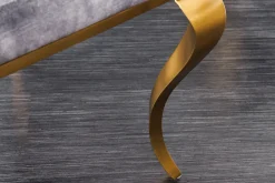 Riess-Ambiente Stühle|Samt Möbel > Eleganter Stuhl MODERN BAROCK grau Samt mit goldenem Löwenkopf